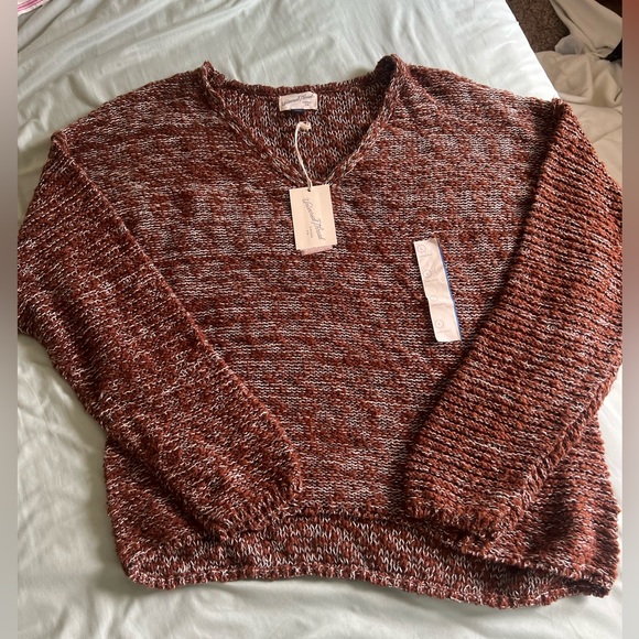 Universal thread large brown cable knit sweatshirt long sleeve new with tags - Picture 1 of 5